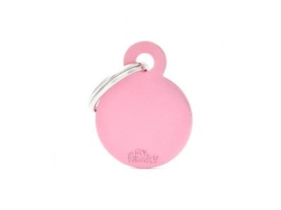 SMALL-ROUND-ALUMINUM-PINK-Dog-Tag-600x450